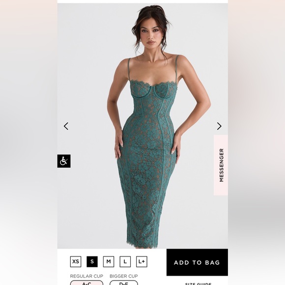 House of CB Dresses House Of Cb Joelle Forest Lace Midi Dress